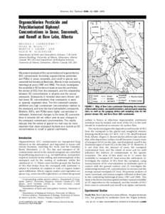 Environ. Sci. Technol. 2006, 40, Organochlorine Pesticide and Polychlorinated Biphenyl Concentrations in Snow, Snowmelt, and Runoff at Bow Lake, Alberta