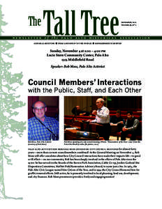 November 2012 Volume 36, No 2 newsletter of the palo alto historical association General Meeting • Free and Open to the Public • refreshments served