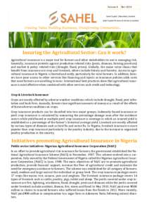 Volume 8  Nov 2014 Sahel Capital (Mauritius) Limited Sahel Capital Partners & Advisory Limited