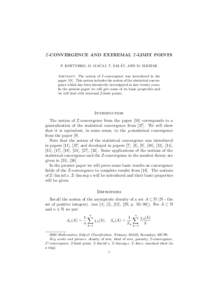 I-CONVERGENCE AND EXTREMAL I-LIMIT POINTS ˇ ˇ AT, ´ AND M. SLEZIAK P. KOSTYRKO, M. MACAJ, T. SAL