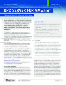 OPC Server for VMware  Solution Brief OPC SERVER FOR VMware