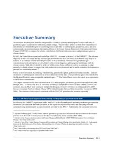 Inventory of U.S. Greenhouse Gas Emissions and Sinks:  – Executive Summary