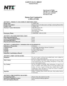 SAFETY DATA SHEET Finished Product Date-Issued: SDS Ref. No: J-300/JT-004 Date-Revised: 