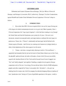 Case 1:11-cv[removed]LAK Document[removed]Filed[removed]Page 94 of 152 COUNTERCLAIMS Defendants and Counter-Claimants Steven Donziger, The Law Offices of Steven R.