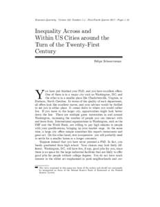 Economic Quarterly— Volume 103, Numbers 1-4— First-Fourth Quarter 2017— Pages 1–35  Inequality Across and Within US Cities around the Turn of the Twenty-First Century