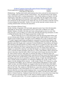 Southern Campaign American Revolution Pension Statements & Rosters Pension application of Matthew Durham S32224 fn38NC Transcribed by Will Graves[removed]Methodology: Spelling, punctuation and/or grammar have been corre