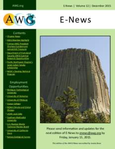AWG.org  E-News ǀ Volume 12 ǀ December 2015 E-News Contents