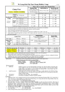 Po Leung Kuk Pak Tam Chung Holiday Camp[removed]Please refer to remarks about Standard Rate Standard Rate