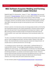 Microsoft Word - MSC Announces Acquisition of Simufact Engineering.docx
