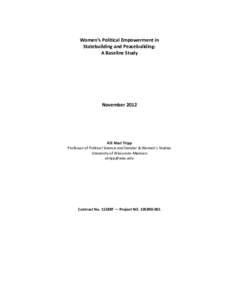   	   Women’s	  Political	  Empowerment	  in	  	   Statebuilding	  and	  Peacebuilding:	  	   A	  Baseline	  Study	   	  