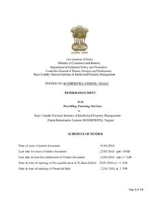 Government of India Ministry of Commerce and Industry Department of Industrial Policy and Promotion Controller General of Patents, Designs and Trademarks Rajiv Gandhi National Institute of Intellectual Property Managemen
