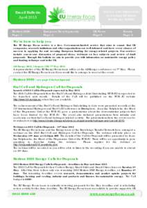 Advice and Support for August 2011 accessing EU funds for Energy R,D&D  Email Bulletin