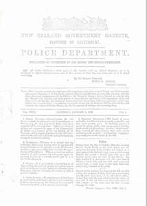 Police gazette [New Zealand government gazette, Province of Canterbury.]