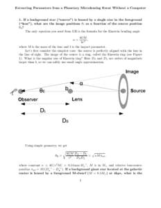 Physics / Gravitational microlensing / Einstein radius / Einstein ring / OGLE-2005-BLG-390Lb / Optical Gravitational Lensing Experiment / Magnification / Lens / Extrasolar planet / Gravitational lensing / General relativity / Astronomy