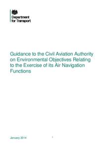 Guidance to the Civil Aviation Authority on Environmental Objectives Relating to the Exercise of its Air Navigation Functions