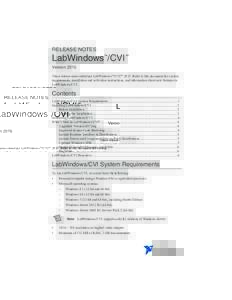 LabWindows/CVI Release Notes - National Instruments