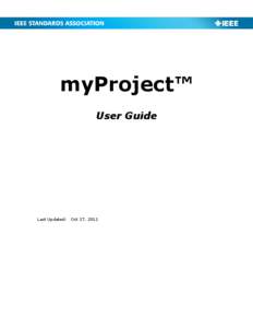 myProject™ User Guide Last Updated:  Oct 27, 2011