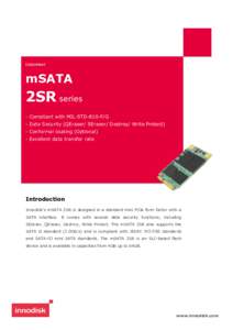 Datasheet  mSATA 2SR series - Compliant with MIL-STD-810-F/G