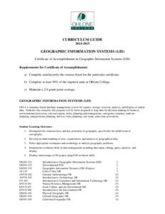Geographic Information Systems Certificate of Accomplishment[removed]Curriculum Guide - Ohlone College