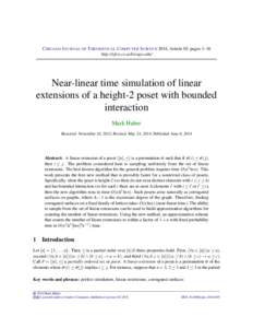 Near-linear time simulation of linear extensions of a height-2 poset with bounded interaction