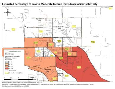 Estimated Percentage of Low to Moderate Income Individuals in Scottsbluff city Honey Locust Dr Dr  ger