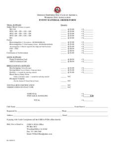 GERMAN SHEPHERD DOG CLUB OF AMERICAWORKING DOG ASSOCIATION EVENT MATERIAL ORDER FORM TRIAL SUPPLIES Judges Sheets (10 sheets in a pack) IPO VO IPO1-APr – FPr – UPr – SPr
