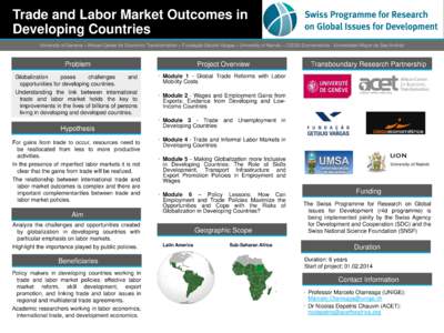 Trade and Labor Market Outcomes in Developing Countries University of Geneva – African Center for Economic Transformation – Fundação Getulio Vargas – University of Nairobi – CIESS Econometrica - Universidad May
