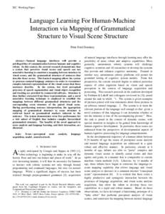 ISC Working Paper  1 Language Learning For Human-Machine Interaction via Mapping of Grammatical
