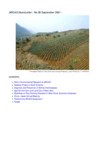 JIRCAS NewsLetter - No.28 September[removed]Pineapple fields on hilly land near Luang-Prabang, Laos (Photo by T. HIDAKA) CONTENTS z