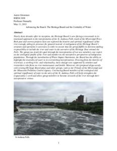 Aaron Grossman HSEM 3039 Professor Nunnally May 11, 2015 Advancing the Reach: The Heritage Board and the Centrality of Water Abstract