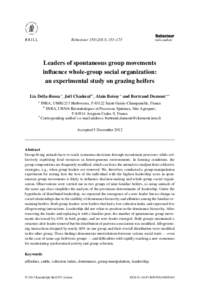 Behaviour[removed]–173  brill.com/beh Leaders of spontaneous group movements influence whole-group social organization: