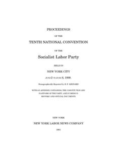 PROCEEDINGS OF THE TENTH NATIONAL CONVENTION OF THE