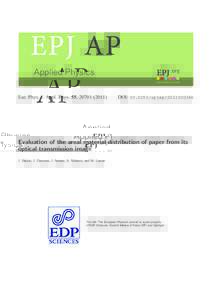Eur. Phys. J. Appl. Phys. 55, DOI: epjap