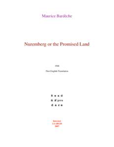 Maurice Bardèche  Nuremberg or the Promised Land 1948 First English Translation