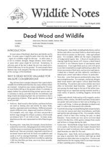 Wildlife Notes 14  Dead Wood and Wildlife DEPARTMENT OF CONSERVATION AND LAND MANAGEMENT