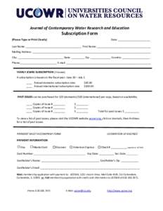       Journal of Contemporary Water Research and Education 