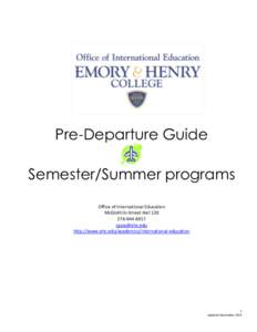   	
   Pre-Departure Guide Semester/Summer programs 	
  