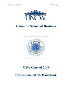 MBA HandbookUNC Wilmington Cameron School of Business
