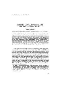 Acta Historica Tallinnensia, 2006, 10, 69–120  ESTONIA, LATVIA, LITHUANIA AND