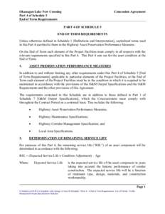 Okanagan Lake New Crossing  Part 4 of Schedule 5  End of Term Requirements  Concession Agreement 