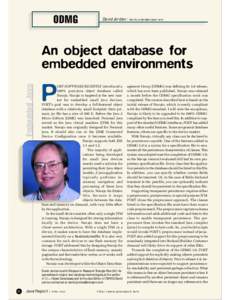 ODMG  David Jordan /  An object database for embedded environments