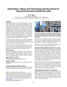 Hydraulikos: Nature and Technology and the Centre for Cyborg-Environment Interaction (CEI) pdfauthor