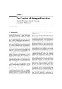 CHAPTER 1  The Problem of Biological Invasions Charles Perrings, Harold Mooney, and Mark Williamson