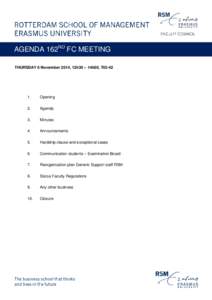 AGENDA 162ND FC MEETING THURSDAY 6 November 2014, 12h30 – 14h00, T03Opening