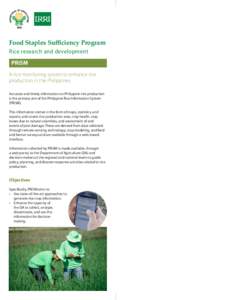 Food Staples Sufficiency Program  Food Staples Sufficiency Program Rice research and development