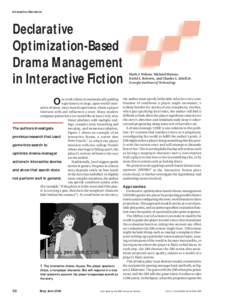 Interactive Narrative  Declarative Optimization-Based Drama Management in Interactive Fiction