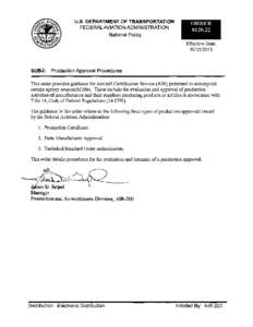 FAA ORder[removed]Production Approval Procedures