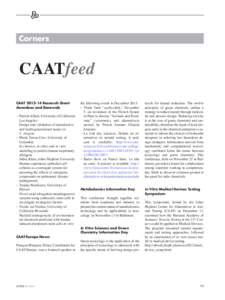 Corners  CAATfeed CAAT[removed]Research Grant Awardees and Renewals