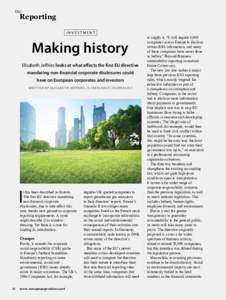 ESG  Reporting investment  Making history