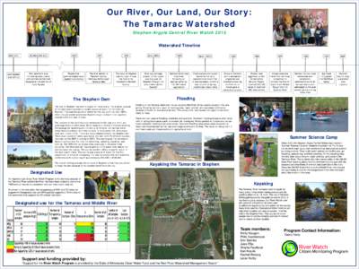 Our River, Our Land, Our Story: The Tamarac Watershed Stephen-Argyle Central River Watch 2015 Watershed Timeline 2800 B.C.
